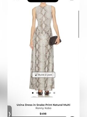 Ronny Kobo Uzina Maxi Dress in Snake Print Natural Multi